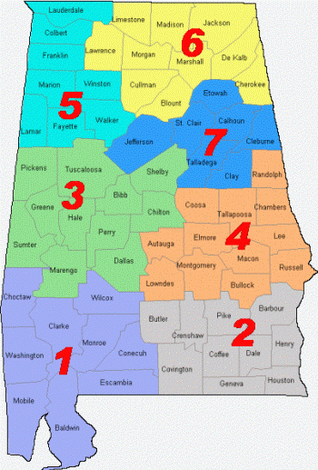 AL DHS district Map